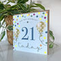 Balloon Brights 21st Birthday Card Blue, thumbnail 2 of 2