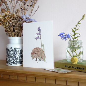 Hedgehog And Bluebell Any Occasion Greetings Card, 4 of 5