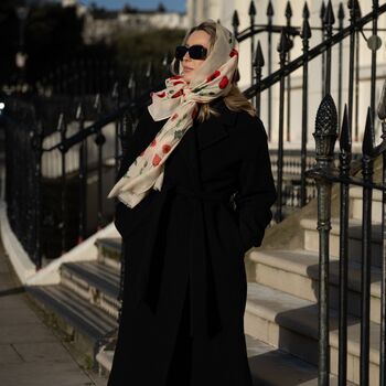 Poppy Flower Print Scarf In Personalised Gift Box, 4 of 9