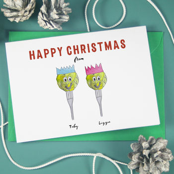 Personalised Brussels Sprout Family Christmas Cards, 3 of 5