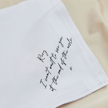 Personalised Black And White Message To The Groom Handkerchief, 2 of 5