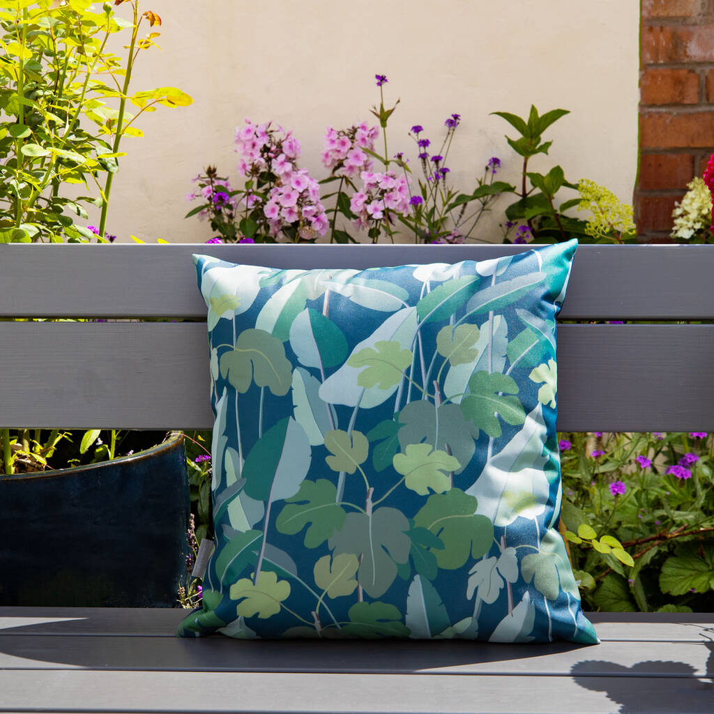 Palm Leaves Water Resistant Garden Outdoors Cushion, 1 of 9