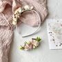 Blush Pink And Ivory Flower Girl Crown, thumbnail 7 of 8