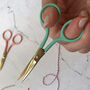 Cute And Colourful Embroidery Scissors With Gold Blades, thumbnail 7 of 9