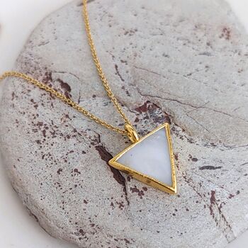 The Triangle Mother Of Pearl Gold Plated Necklace, 2 of 6