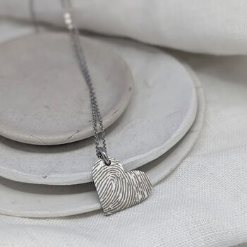 Fingerprint Heart Stainless Steel Necklace, 3 of 6