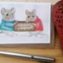 Cute Mice Design Pack Of Five Blank Notecards, thumbnail 3 of 5
