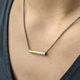 Silver Gold Everyday Textured Pendant Necklace, thumbnail 4 of 10