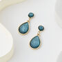 Sea Blue Stone Tear Drop Earrings, thumbnail 1 of 3