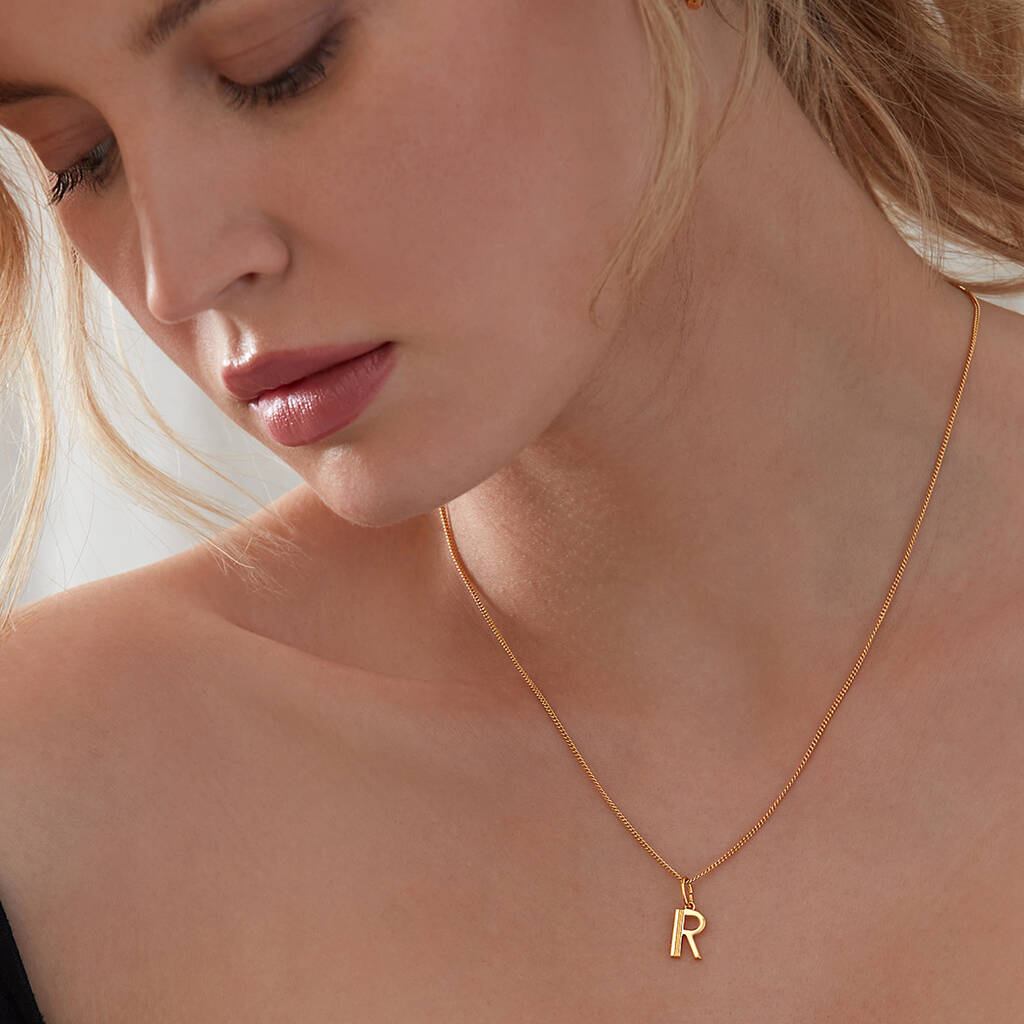 Gold Art Deco Initial Necklace, 1 of 12