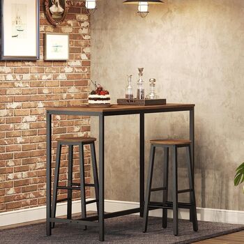 Set Of Two Bar Kitchen Stools Dining Chair Seat, 3 of 8