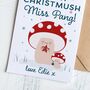 Teacher Christmas Card With Cute Toadstools, thumbnail 2 of 3