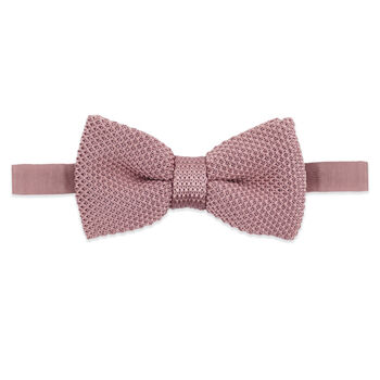 Men's Knitted Bow Tie In Dusty Pink | Perfect Wedding Neck Tie For Groomsmen | Gents Woven Tie, 4 of 9