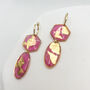 Pink And Gold Foil Geometric Statement Earrings, thumbnail 6 of 9