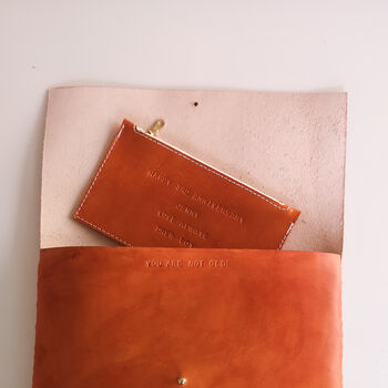 'Personal Message' Handmade Leather Purse, 2 of 12
