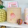 Lolly Embroidered Woven Storage Basket, thumbnail 1 of 6