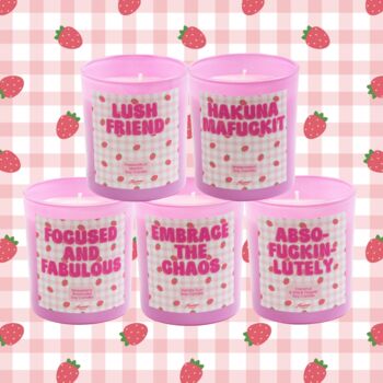 Strawberry Shortcake Focused And Fabulous Pink Strawberry Candle, 2 of 2