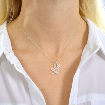 Personalised Graduation Gift Sterling Silver Initial Star Necklace, 2 of 11