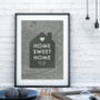 Home Sweet Home Personalised Map Print, thumbnail 5 of 12
