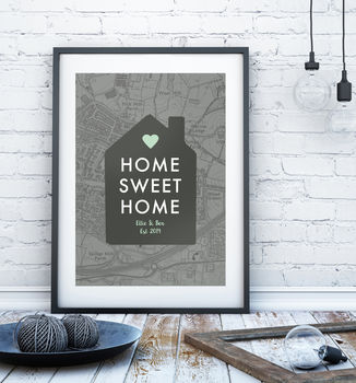 Home Sweet Home Personalised Map Print, 5 of 12