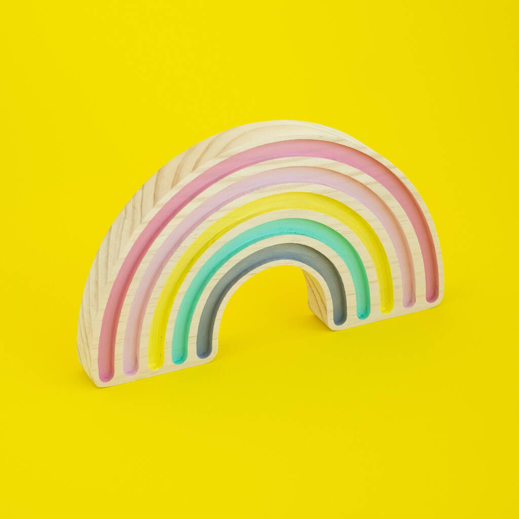 'sherbet' Wooden Rainbow Decoration By Neon Studio