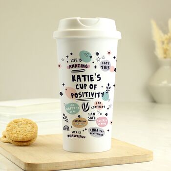 Personalised Positivity Travel Mug, 2 of 3