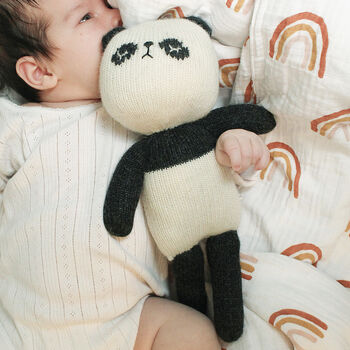 Archie The Hand Knitted Panda, 2 of 10