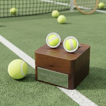Personalised Tennis Ball Cufflinks, 10 of 10