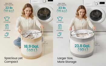 Cotton Rope Laundry Basket Storage Hamper, 2 of 6