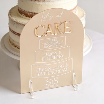 Manhattan Wedding Cake Menu Acrylic Sign, 2 of 4