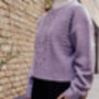 Lilac Cable Knit Pearl Embellished Jumper, thumbnail 2 of 4