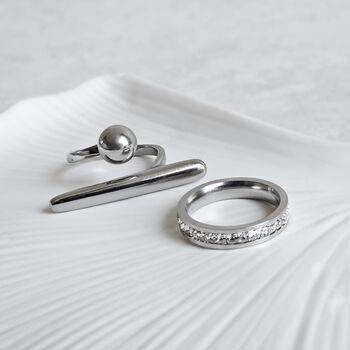 Ball Bar Ring Silver, 5 of 10