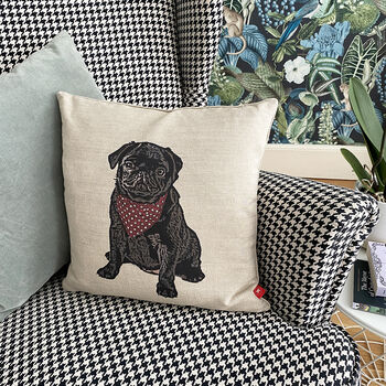 Pug Feature Cushion, 3 of 9