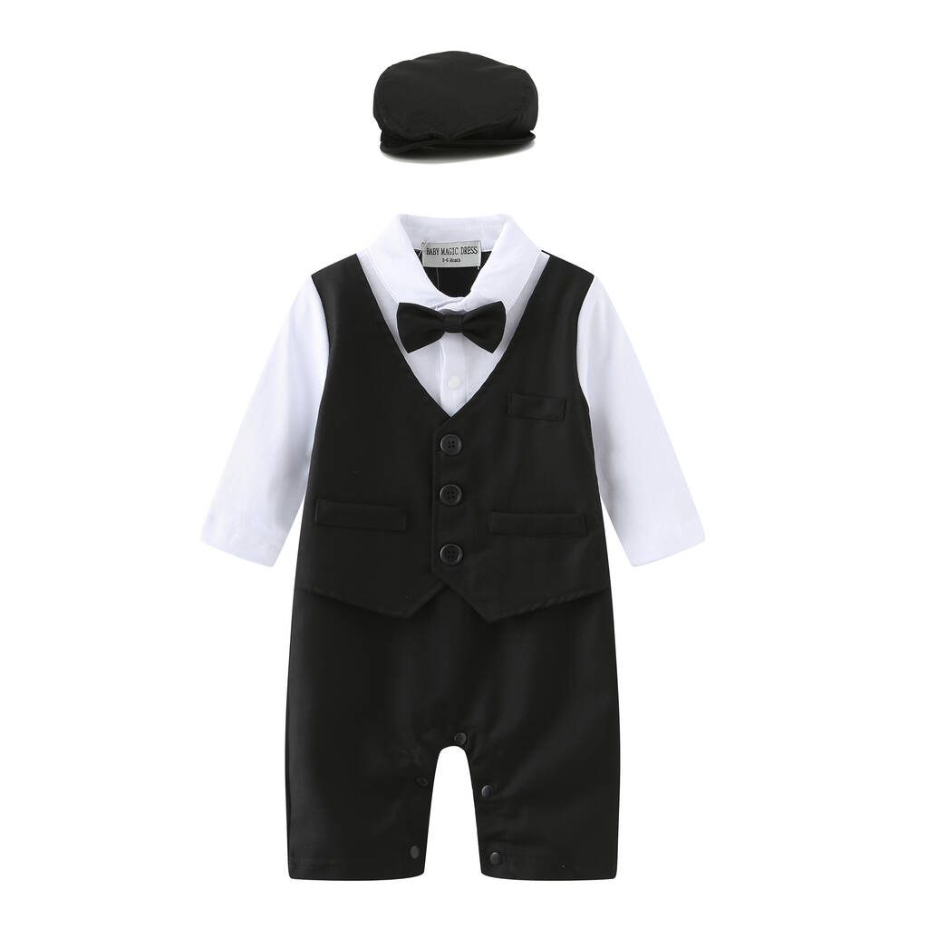 Baby Boy's All In One Outfit With Matching Hat By Baby Magic Dress ...