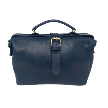 Small Navy Blue Doctor Bag Crossbody Handheld, 5 of 8