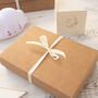 Luxury Dusky Rose Bobble Hat And Cardigan Baby Gift Box, thumbnail 4 of 12