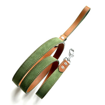 Soft Green Leather Dog Lead, 5 of 6