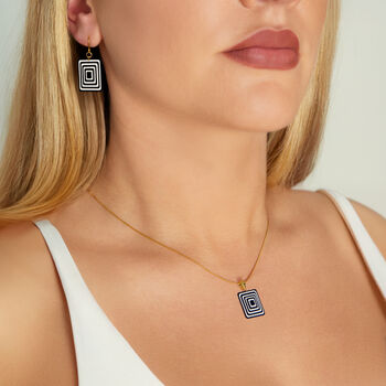 Matching Earrings And Necklace Set | Black And White, 2 of 10