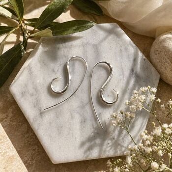 Sterling Silver Spiral Drop Earrings, 2 of 6
