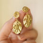 Sterling Silver/18ct Gold Plated Fossil Earrings, thumbnail 6 of 7