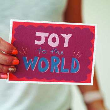 Joy To The World Hand Lettered Christmas Card, 2 of 5