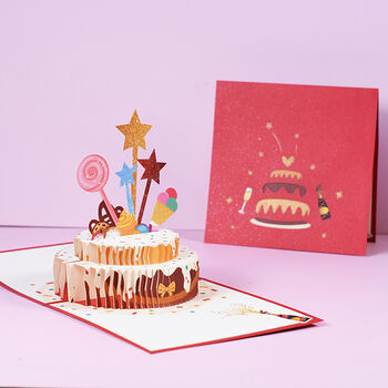 Happy Birthday Cake Pop Up Card, 3 of 5