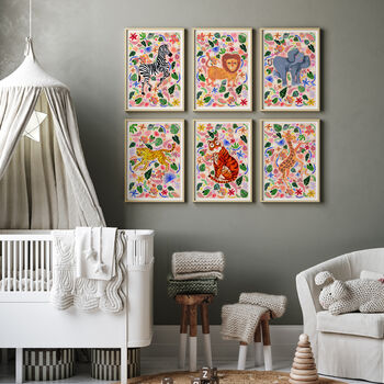 Safari Nursery Wall Art Set, 2 of 12