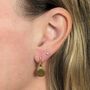 Circle Peridot August Birthstone Earrings, Gold, thumbnail 3 of 7