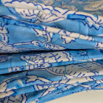 Quilted Block Print Pouches, Fair Trade Zipper Purses Ethically Handmade In India, 9 of 10