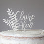 Personalised Botanical Wooden Wedding Cake Topper, thumbnail 4 of 5