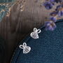 Sterling Silver Bee Earrings Studs, thumbnail 1 of 4