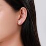 Sterling Silver Tiny Cupid Angel Stud Earrings, thumbnail 3 of 12