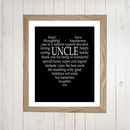 Personalised Aunty Auntie Uncle Print By Tilly Bob And Me