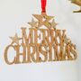 Gold Hand Painted Merry Christmas Sign, thumbnail 1 of 8